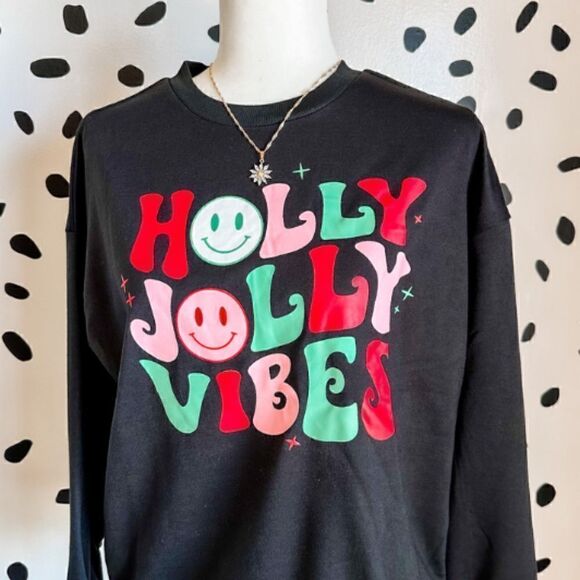 Holly Jolly Vibes Christmas Sweatshirt - Picture 4 of 4